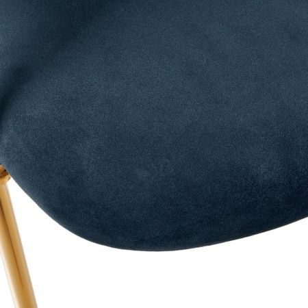 Купить Стул полубарный Turin синий с золотыми ножками по выгодной цене для кафе, ресторанов и кухни