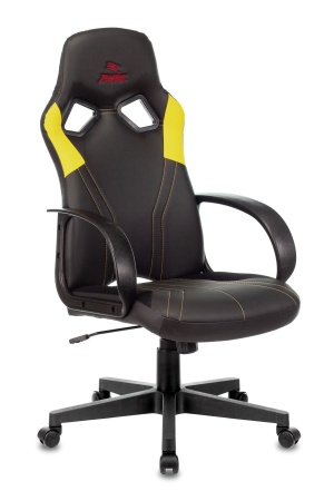 Кресло игровое Бюрократ ZOMBIE RUNNER черный/желтый текстиль/эко.кожа крестовина пластик