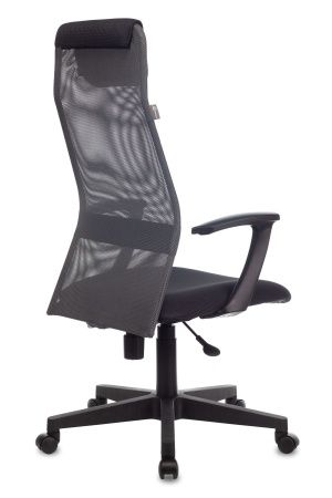 Кресла руководителя - Кресло руководителя Бюрократ KB-8 темно-серый TW-04 TW-12 сетка/ткань с подголов. крестовина пластик