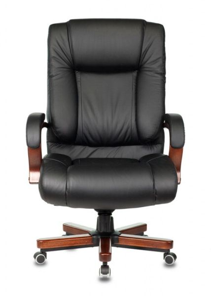 Кресло руководителя Бюрократ T-9925WALNUT черный кожа крестовина металл/дерево | Купить в КупиКресла.ру