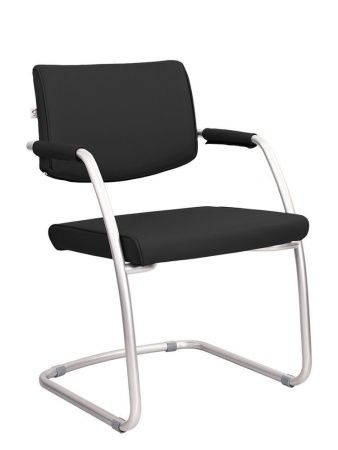 Офисный стул Delta (Дельта) сильвер (Искусственная кожа Черный)
