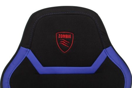 Кресло игровое Zombie 10 черный/синий текстиль/эко.кожа крестов. пластик Кресло игровое Zombie 10 черный/синий текстиль/эко.кожа крестов. пластик