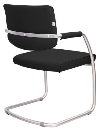 Офисный стул Delta (Дельта) сильвер (Искусственная кожа Черный)
