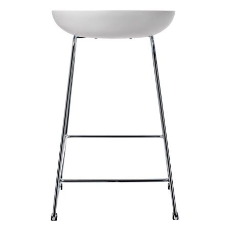 Купить Стул полубарный Neo белый с хромированными ножками по выгодной цене для кафе, ресторанов и кухни