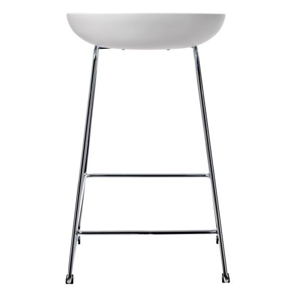 Стул полубарный Neo белый с хромированными ножками для кафе, ресторанов и кухни