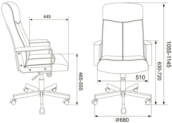 Кресло руководителя Бюрократ DOMINUS коричневый/черный эко.кожа крестов. металл