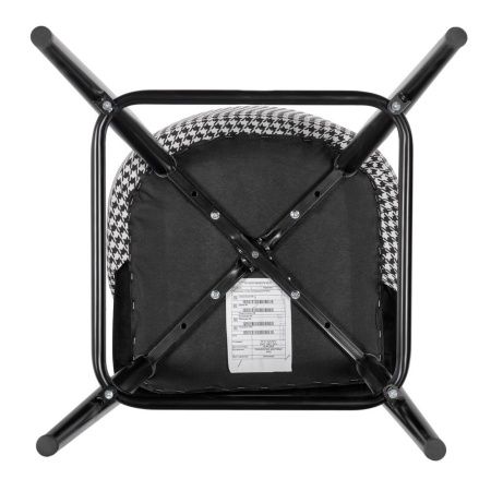 Купить Стул полубарный Paola чёрный с жаккардом по выгодной цене для кафе, ресторанов и кухни