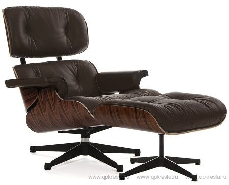 Кресло Eames (Эймс) Lounge & Ottoman коричневый/палисандр