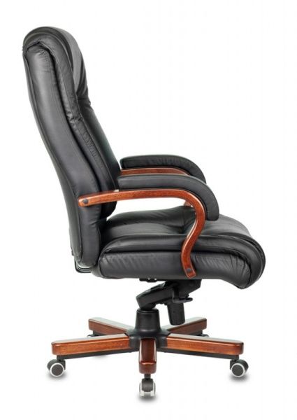 Кресло руководителя Бюрократ T-9925WALNUT черный кожа крестовина металл/дерево | Купить в КупиКресла.ру