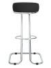 Барный стул Zeta Chrome (Зета) хром  V - Искусственная кожа  Черный
