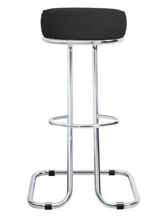 Барный стул Zeta Chrome (Зета) хром  V - Искусственная кожа  Черный