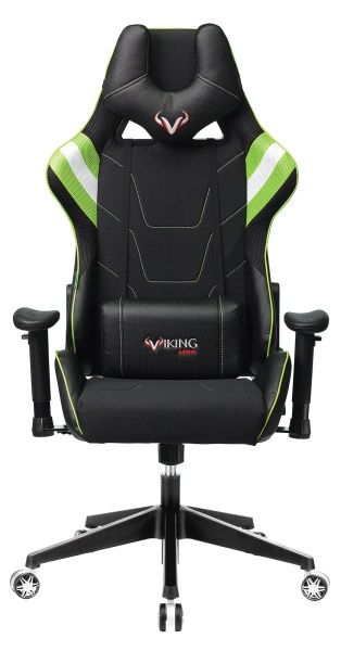 Кресло игровое Zombie VIKING 4 AERO черный/салатовый текстиль/эко.кожа с подголов. крестов. пластик | Купить в КупиКресла.ру