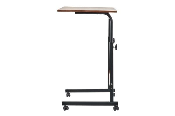Купить Стол многофункциональный на колесах, 60x40 см, «РОЛЛ», 2 ножки, регул.высота, мдф, металл, тёмн. дерево, черный по низкой цене