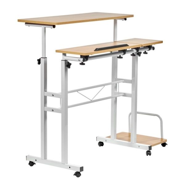 Купить Стол многофункциональный Shuttle 80х58х80-130см, светлое дерево, белый по низкой цене