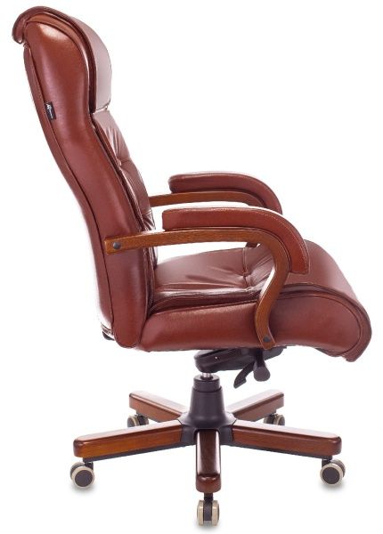 Кресло руководителя Бюрократ T-9926WALNUT светло-коричневый Leather Eichel кожа крестовина металл/дерево | Купить в КупиКресла.ру