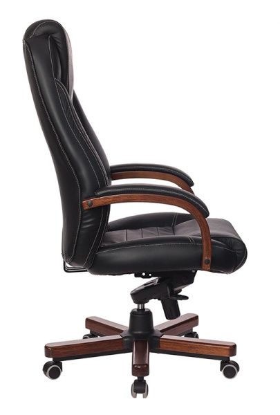 Кресло руководителя Бюрократ T-9923WALNUT черный кожа крестовина металл/дерево | Купить в КупиКресла.ру