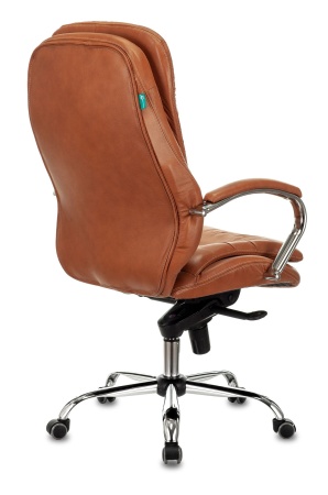 Кресла руководителя - Кресло руководителя Бюрократ T-9950 рыжий Leather Ontano кожа крестовина металл хром