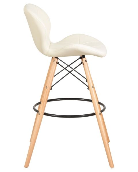 Стул барный BUTTERFLY BAR (ножки светлый бук, цвет кремовый) для кафе, ресторанов и кухни