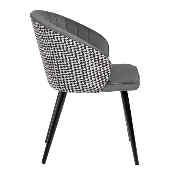 Купить Стул Paola тёмно-серый с жаккардом по низкой цене в интернет-магазине КупиКресла.ру с доставкой по Москве и всей России. Купить Стул Paola тёмно-серый с жаккардом по низкой цене