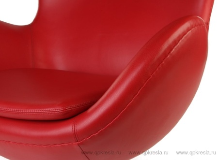 Кресло Arne Jacobsen Style Egg Chair красное нат.кожа