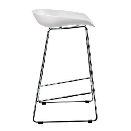 Купить Стул полубарный Neo белый с хромированными ножками по выгодной цене для кафе, ресторанов и кухни