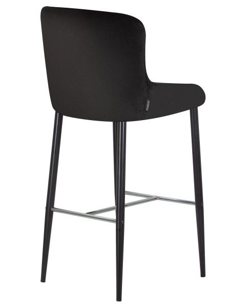 Стул барный CHRISTIAN'75 (черные ножки, черный велюр (V108-77))