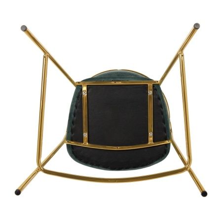 Купить Стул полубарный Turin синий с золотыми ножками по выгодной цене для кафе, ресторанов и кухни