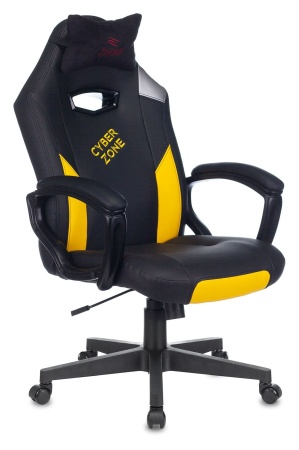 Кресло игровое Zombie HERO CYBERZONE черный/желтый искусственная кожа с подголов. крестовина пластик