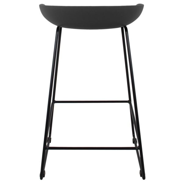 Стул полубарный Neo чёрный с чёрными ножками для кафе, ресторанов и кухни