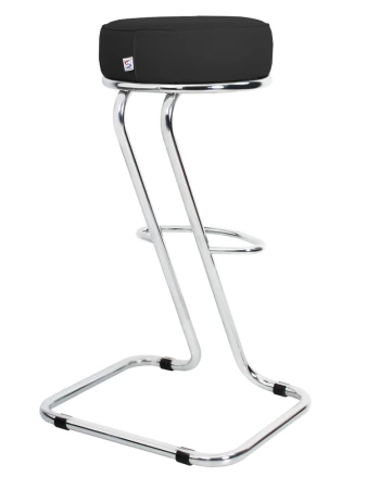 Барный стул Zeta Chrome (Зета) хром  V - Искусственная кожа  Черный