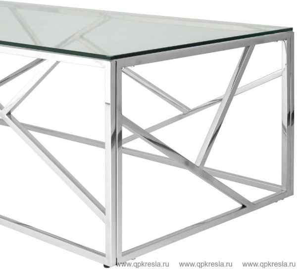 Журнальный стол 120*60 АРТ ДЕКО серебро
