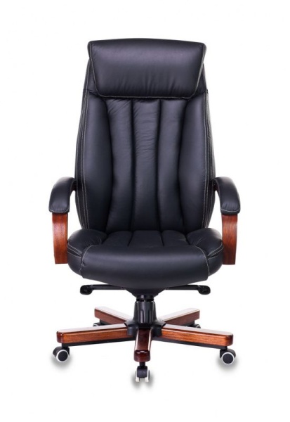 Кресло руководителя Бюрократ T-9922WALNUT черный кожа крестовина металл/дерево | Купить в КупиКресла.ру