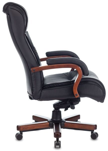 Кресло руководителя Бюрократ T-9926WALNUT черный кожа крестовина металл/дерево | Купить в КупиКресла.ру