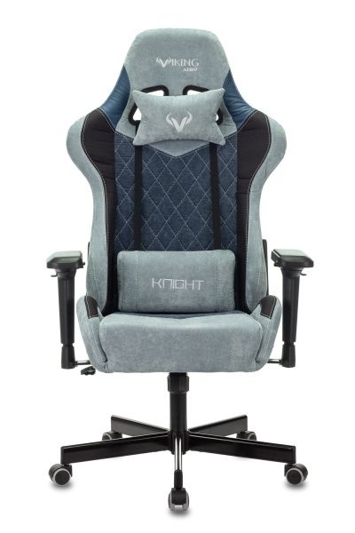 Кресло игровое Zombie VIKING 7 KNIGHT Fabric синий текстиль/эко.кожа с подголов. крестовина металл | Купить в КупиКресла.ру